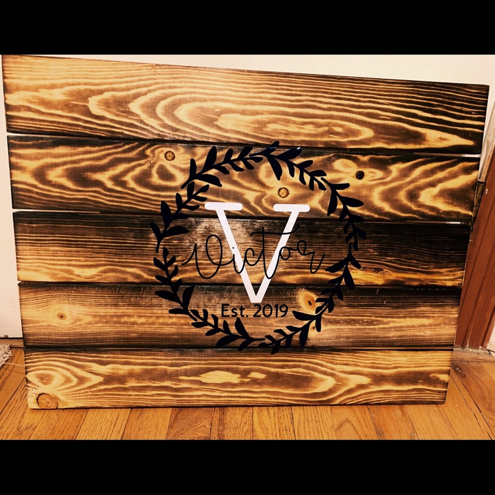 Custom wooden name sign